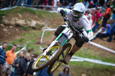 Chris Kovarik a zelená Marzocchi 888