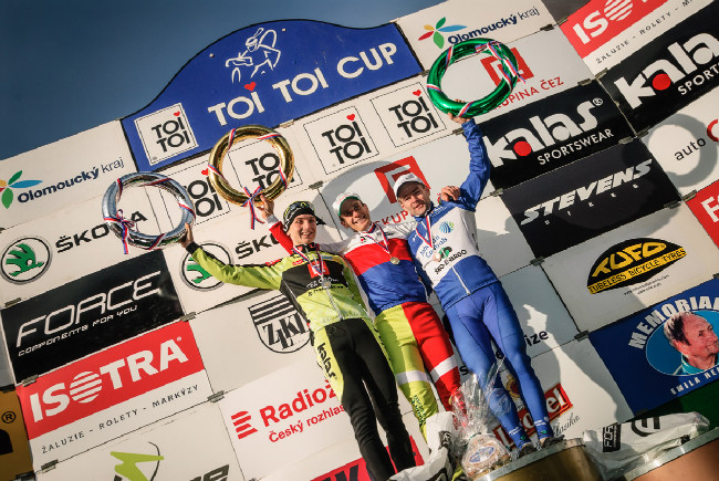 MCŘ v cyklokrosu, Loštice 2014: stupně vítězů