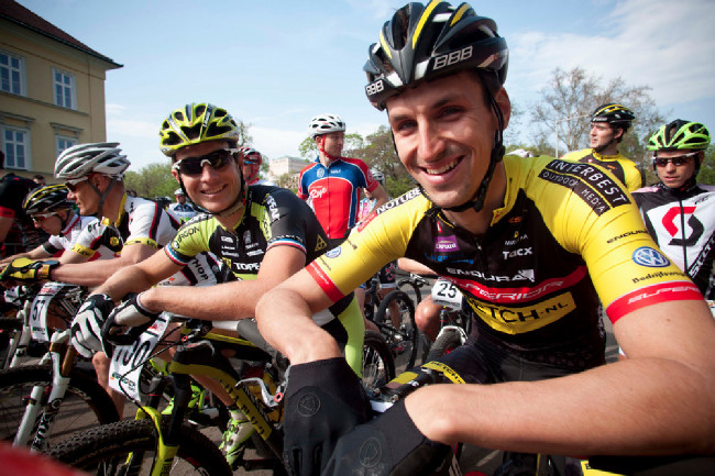 ČP MTB XCO Teplice 2014: Jiří Novák a Kristián Hynek na startu