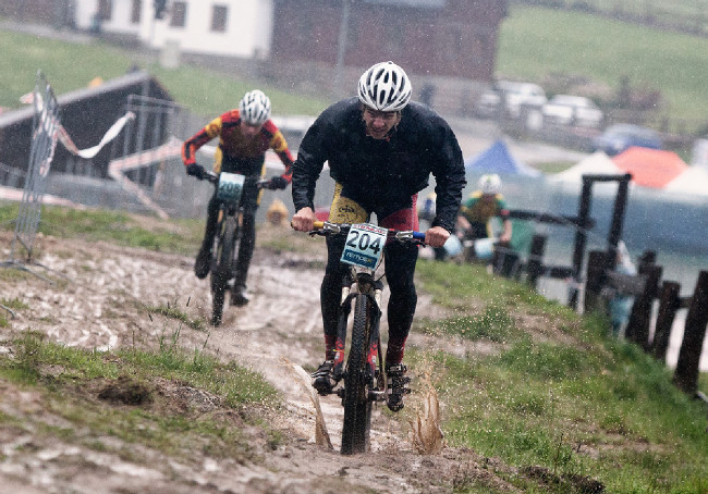 Český pohár MTB - XCE #1 - Bedřichov 2014: kadet Michael Zeťák, nakonec čtvrtý