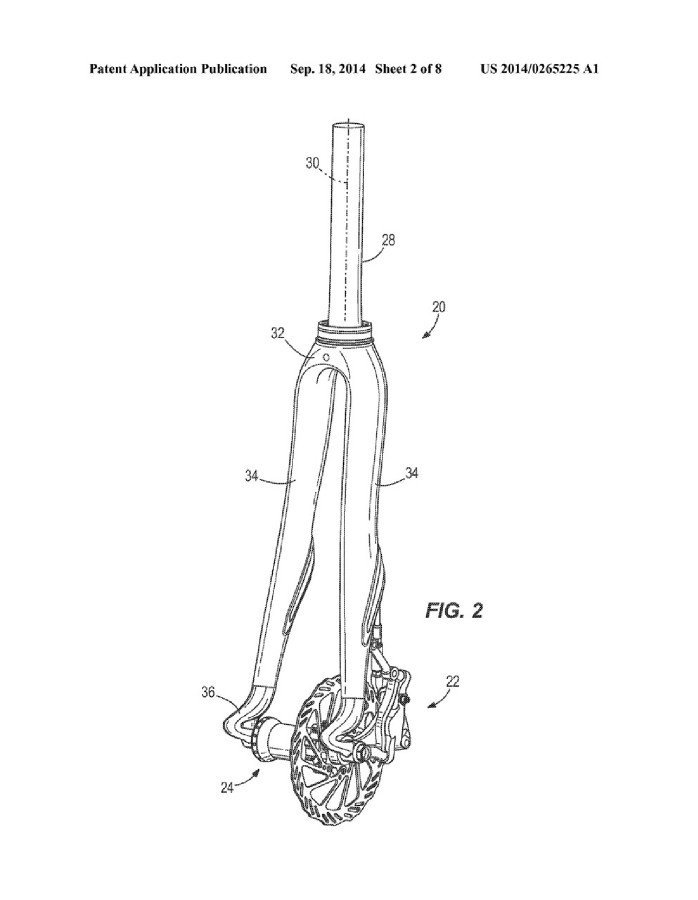 Specialized patent odpružené silniční vidlice