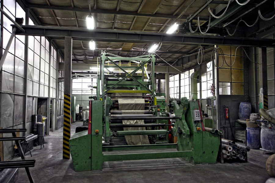 Na návštěvě v Rubeně - pogumování tkaniny