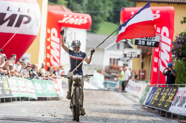 Mistrovství Evropy XCO 2015 - sobota - mitryně Evropy U23 Perrine Clauzel