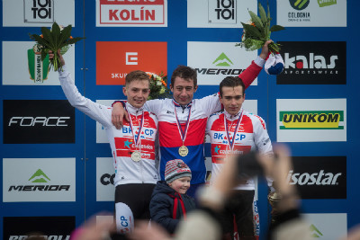 MČR cyklokros 2016: 1.Šimůnek, 2.Boroš, 3.Ťoupalík