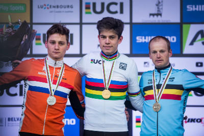 1. Wout van Aert, 2. Mathieu van der Poel, 3. Kevin Pauwels