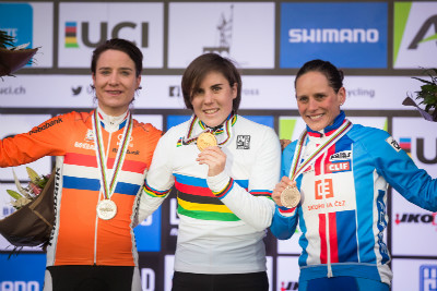 1. Sanne Cant, 2. Marianne Vos, 3. Kateřina Nash
