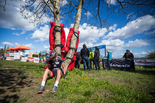 Tak toto je strom uprostřed startovní rovinky...