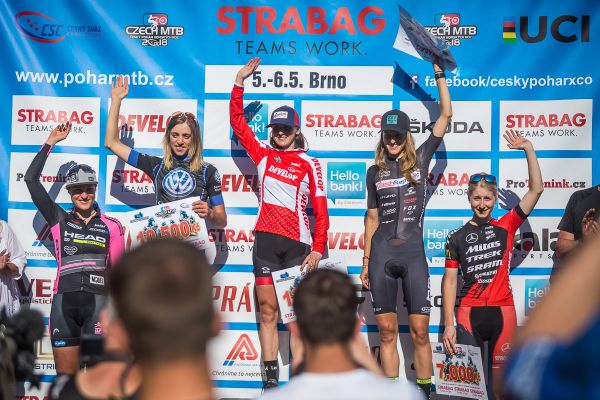 Vítězná pětice žen: Škarnitzlová, Miskowicz, Štěpánová, Czeczinkarová, Průdková