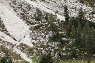 dlouhý sjezd z Tre Cime