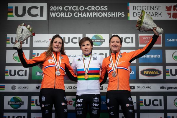 1.Sanne Cant, 2.Lucinda Brand, 3.Marianne Vos