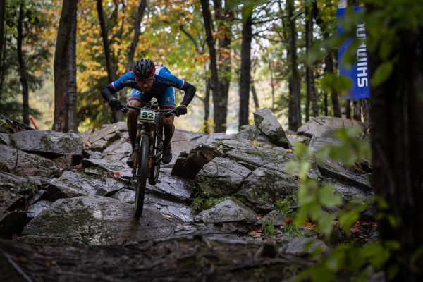 Jan Sázka při závodě do 23 let